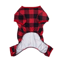 Vibrant Life Pyjama de vacances à carreaux pour animaux de compagnie – Pyjama pour chien et chat – Rouge