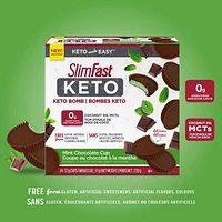 SlimFast Keto Bomb Snacks Snacks, 14x17g Mint Chocolate Cups Per Box, 238g