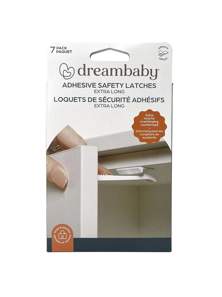 Dreambaby® Adhesive Latches - Extra Long - 7pk, Strong & Easy to Install!