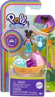 Polly Pocket Ice Cream Vehicle Set, Micro Doll with Themed Die-cast Boat & Penguin Figure