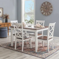 Rossi 5-Piece Dining Set, Cherry and White