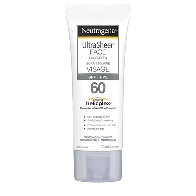 Neutrogena Face Sunscreen Lotion SPF 60, Ultra Sheer