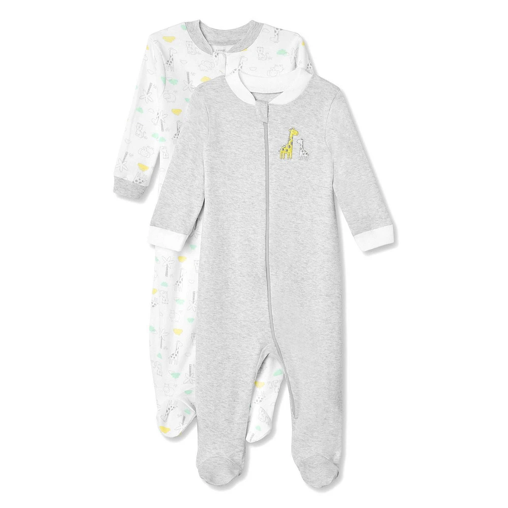George Infants' 2-Piece Footed Sleeper Pack