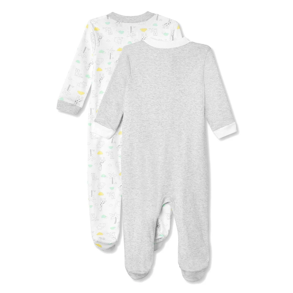 George Infants' 2-Piece Footed Sleeper Pack