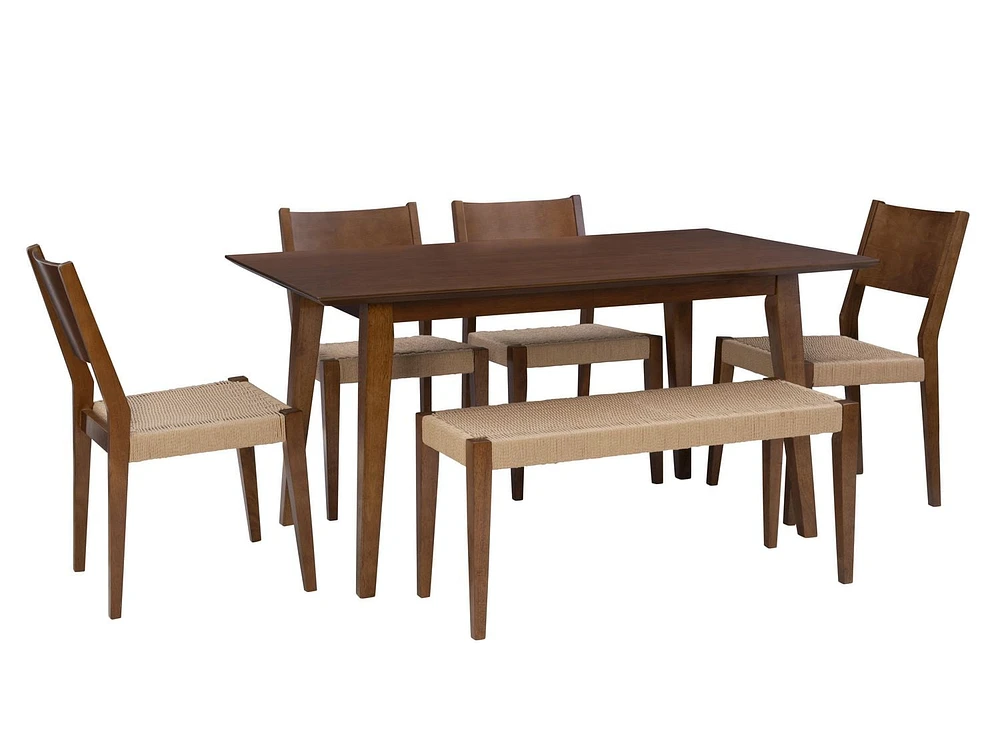 Parisi 6-Piece Dining Set, Brown