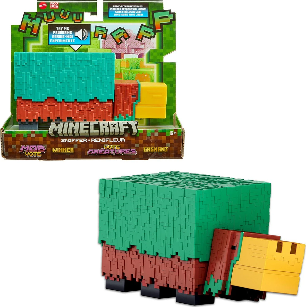 Minecraft Sniffer Action Figure with Game-Accurate Sounds, 3.25-inch Scale Collectible Toy, Ages 6+