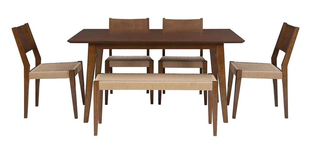 Parisi 6-Piece Dining Set, Brown