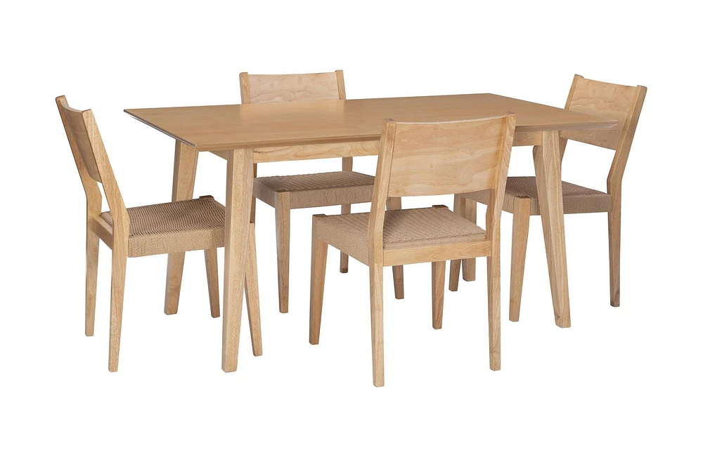 Parisi 5-Piece Dining Set, Natural