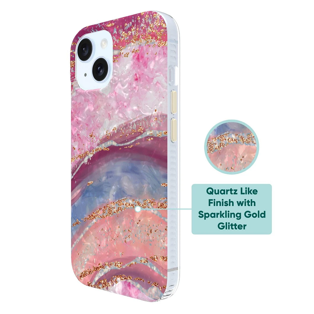 Pink Pearlescent Agate - Premium Fashion Phone Case for iPhone 15 Plus / iPhone 14 Plus, You deserve something pretty!