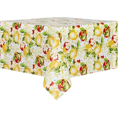 Mainstays PEVA Apples tablecloth, 100% polyester, non-woven flannel backing