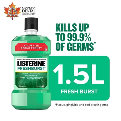 Listerine Fresh Burst Antiseptic Mouthwash, 1.5 L