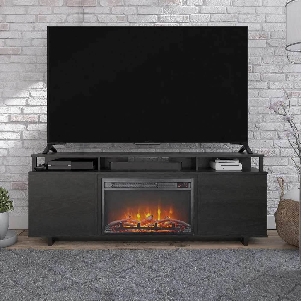 Ameriwood Home Mason Fireplace TV Stand for TVs up to 65", Espresso