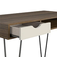 Concord Computer Desk with Storage, Brown Oak/Gray