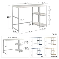 Sofia Kids Desk with Reversible Shelves, Blonde Oak