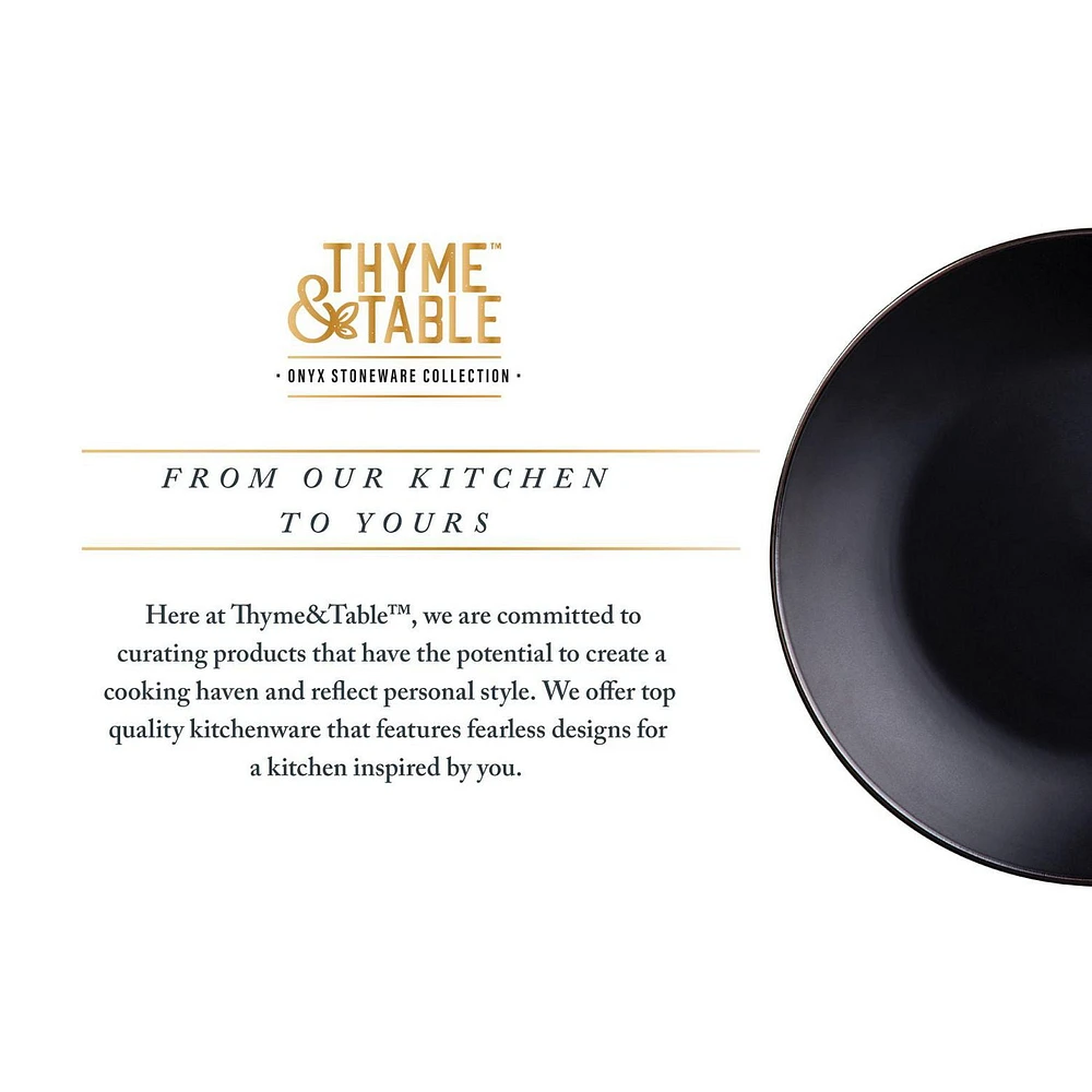 Thyme & Table 12-Piece Dinnerware Set, Onyx