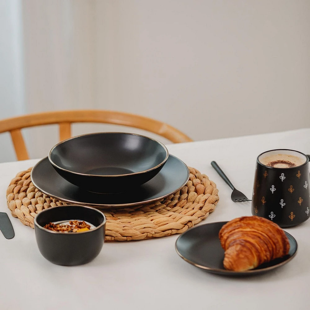 Thyme & Table 12-Piece Dinnerware Set, Onyx