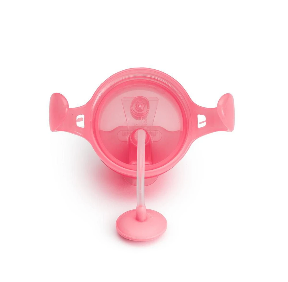 Munchkin Any Angle Click Lock Weighted Straw Trainer Cup, 7oz, Pink