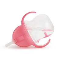 Munchkin Any Angle Click Lock Weighted Straw Trainer Cup, 7oz, Pink