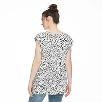 T-shirt avec manches à volants et motif noué Paisley Sky Maternit