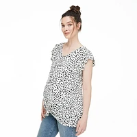 T-shirt avec manches à volants et motif noué Paisley Sky Maternit