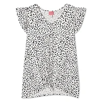 T-shirt avec manches à volants et motif noué Paisley Sky Maternit