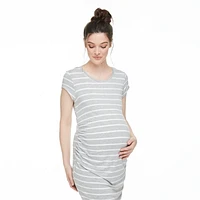 Paisley Sky Maternity Side Ruched Dress