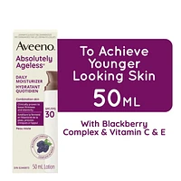 Aveeno Anti Aging Face Moisturizer, Active Naturals Absolutely Ageless Daily Lotion SPF 30 for Wrinkles and Fine Lines, Hydrating Cream with Blackberry Complex, Non-Comedogenic and Hypoallergenic, 50 mL