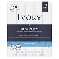 Ivory Bar Soap Original Scent, 10 x 90 g Bars