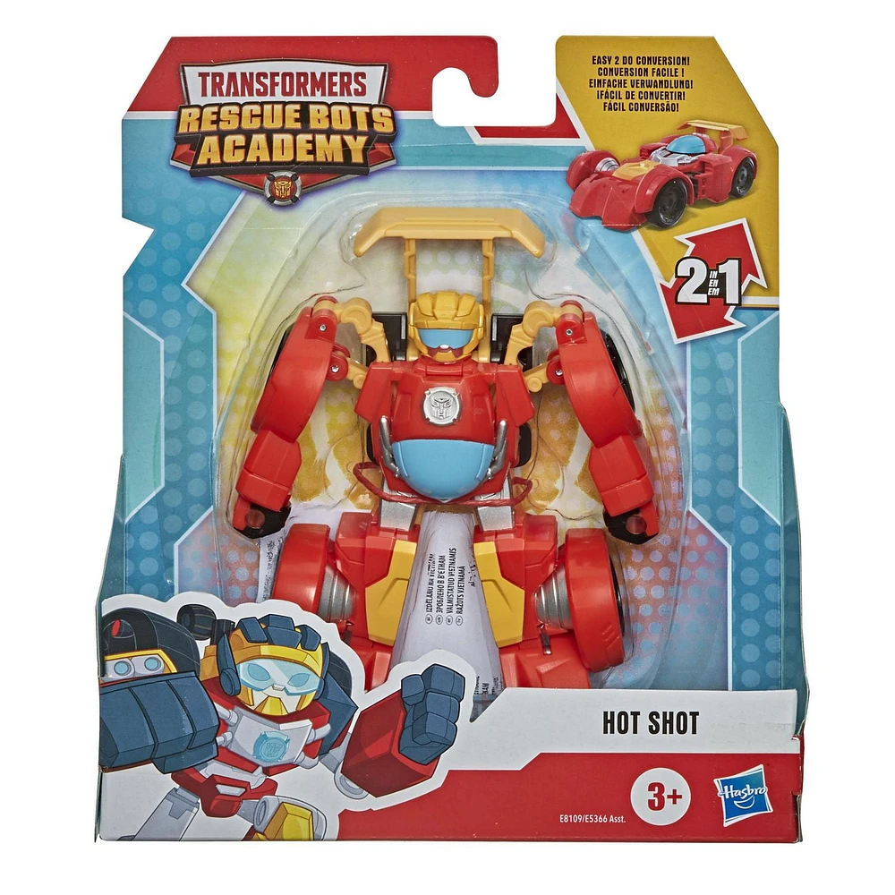 Transformers Rescue Bots Academy Hot Shot Converting Toy, 4.5-Inch Figure, Toys for Kids Ages 3 and Up