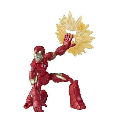 Marvel Avengers Bend And Flex Action Figure Toy, 6-Inch Flexible Iron Man Figure, Includes Blast Accessory, For Kids Ages 6 And Up