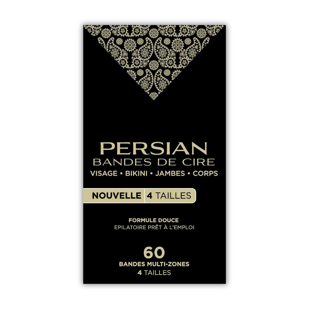 Persian Bandes de cire multi-zones 4 Tailles - 60 Bandes (30 x 2)