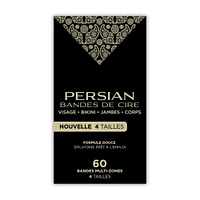 Persian Bandes de cire multi-zones 4 Tailles - 60 Bandes (30 x 2)