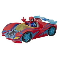 Playskool Heroes Marvel Super Hero Adventures Spider-Man Web Racer, 5-Inch Figure and Vehicle Set, Collectible Toys for Kids Ages 3 and Up