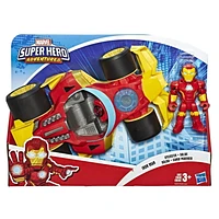 Playskool Heroes Marvel Super Hero Adventures Iron Man Speedster, 5-Inch Figure and Vehicle Set, Collectible Toys for Kids Ages 3 and Up