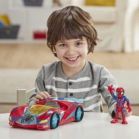 Playskool Heroes Marvel Super Hero Adventures Spider-Man Web Racer, 5-Inch Figure and Vehicle Set, Collectible Toys for Kids Ages 3 and Up