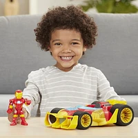 Playskool Heroes Marvel Super Hero Adventures Iron Man Speedster, 5-Inch Figure and Vehicle Set, Collectible Toys for Kids Ages 3 and Up