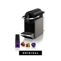 Nespresso Pixie Espresso Machine by Breville, Titan, Industrial style, exceptional coffee.