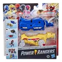 Power Rangers Mighty Morphin Triceratops Dinozord and Sabertooth Tiger Dinozord Toy 2-Pack Action Figures Part of Dino Megazord For Kids Ages 4 and Up