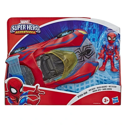 Playskool Heroes Marvel Super Hero Adventures, Bolide araignée Spider-Man avec figurine de 12,5 cm, à collectionner, enfants, dès 3 ans