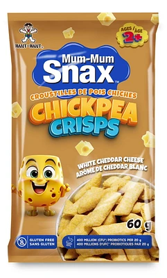 Mum-Mum Snax Chickpea Crisps White Cheddar Cheese, MM Snax Chickpea Crisps Cheese