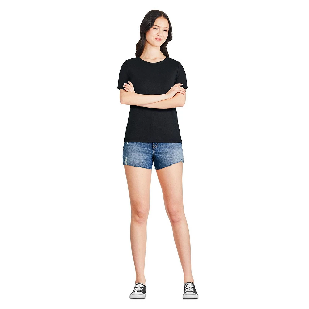 T-shirt côtelé à manches courtes George pour femmes