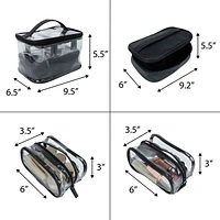 Equate Beauty cosmetic bag - 4-Piece Clear Set, 4-piece cosmetic bag set.