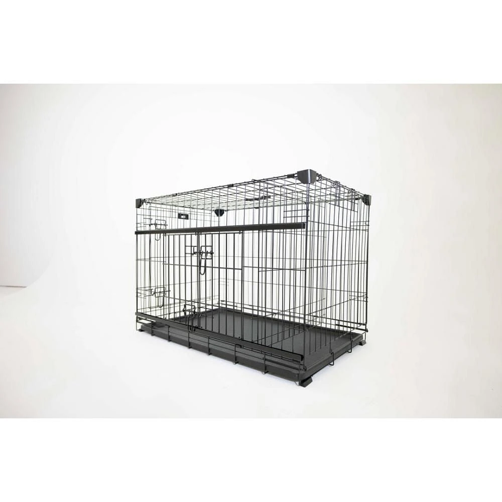 Lucky Dog Whisper Glide 36 Inch Sliding Double Door Dog Crate