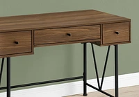 Monarch Specialties Computer Desk, Home Office, Laptop, Storage Drawers, 48"l, Work, Metal, Laminate, Walnut, Black, Transitional