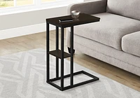 Monarch Specialties Accent Table, C-shaped, End, Side, Snack, Living Room, Bedroom, Metal, Laminate, Brown, Black, Contemporary, Modern