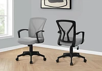 Monarch Specialties Office Chair, Adjustable Height, Swivel, Ergonomic, Armrests, Computer Desk, Work, Metal, Fabric, Grey, Black, Contemporary, Modern