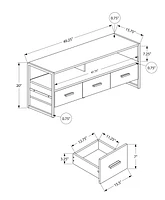 Monarch Specialties Tv Stand, 48 Inch, Console, Media Entertainment Center, Storage Drawers, Living Room, Bedroom, Laminate, Metal, Brown, Black, Contemporary, Modern