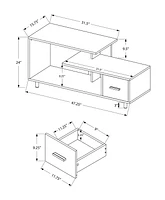 Monarch Specialties Tv Stand, 48 Inch, Console, Media Entertainment Center, Storage Drawer, Living Room, Bedroom, Laminate, Marble Look, Contemporary