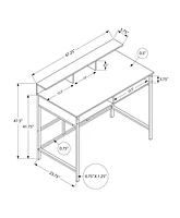 Monarch Specialties Computer Desk, Home Office, Standing, Storage Shelves, 48"l, Work, Laptop, Metal, Laminate, Brown, Black, Contemporary, Modern