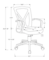 Monarch Specialties Office Chair, Adjustable Height, Swivel, Ergonomic, Armrests, Computer Desk, Work, Metal, Fabric, Brown, Contemporary, Modern